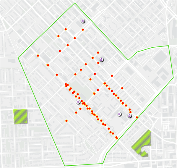 Survey results layer added to the map