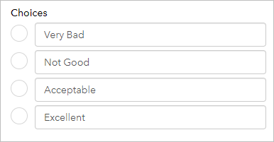 Choices entered in the Likert scale pane