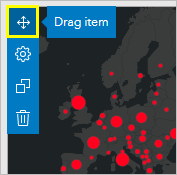 Drag item button for the Coronavirus Map - Deaths map
