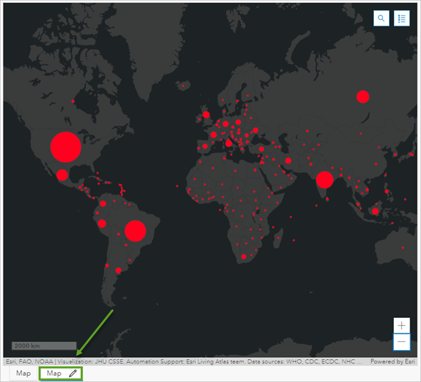 Maps are stacked and display as tabs in the dashboard.