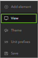 View tab on the dashboard toolbar