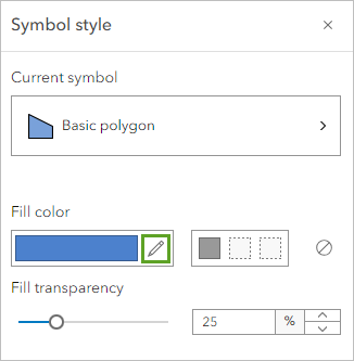 The edit button for the Fill color patch