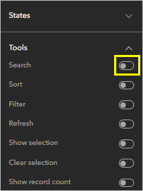 Enable the search option.