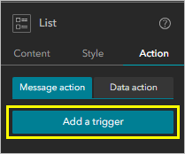 Add a trigger button on the Action tab