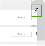 The pointer changes to indicate that you can select and move the corner of the widget.