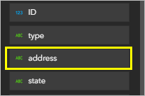 Address item in the Dynamic content list