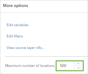 Maximum number of locations parameter