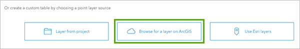 Browse for a layer on ArcGIS button