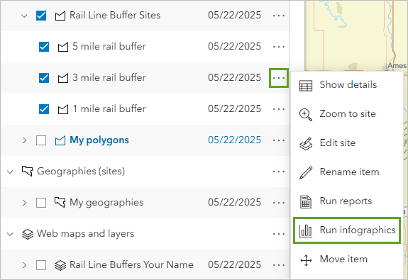 Run infographics option