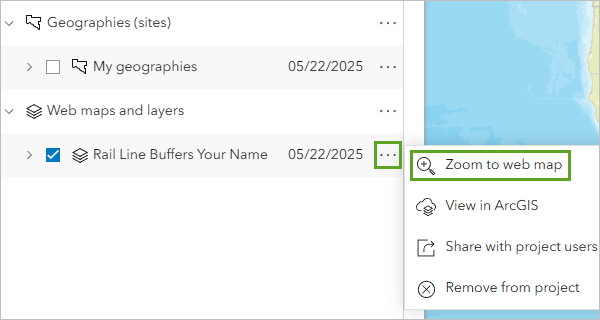 Zoom to web map option