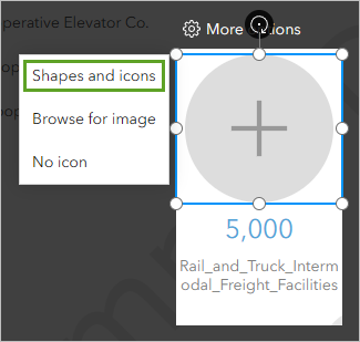 Shapes and icons option