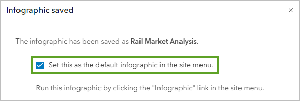 Set this as the default infographic in the site menu option