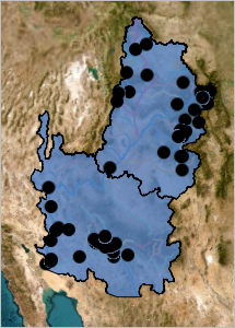 River basins displayed under other layers