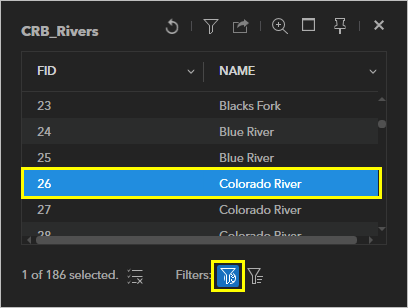 Turn on extent filtering and select feature with FID = 26