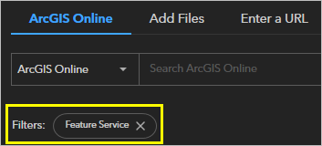 Feature Service filter listed