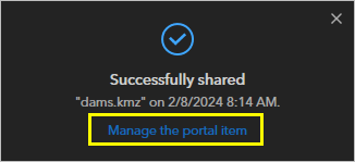 Manage the portal item