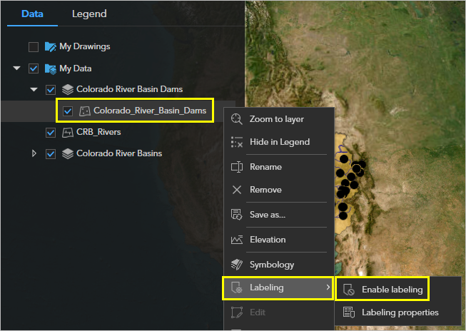 Enable labeling option