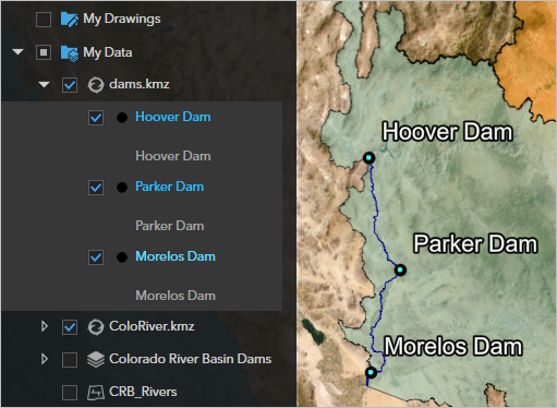 All three dams selected