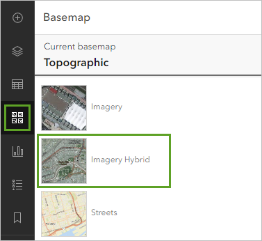 Imagery Hybrid in the Basemap pane