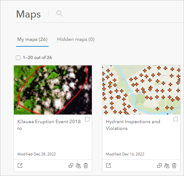 Maps page