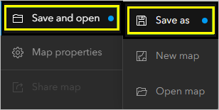 Save as on the Save and open options