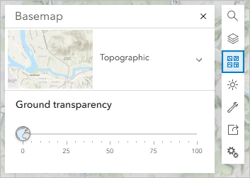 Topographic basemap currently selected
