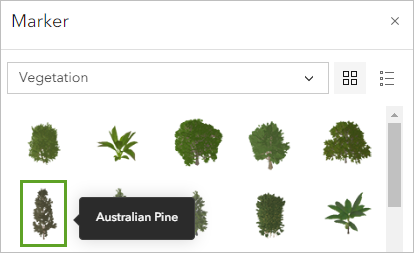 Australian Pine in the Vegetation symbol group