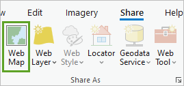 Web Map in the Share As group on the Share tab