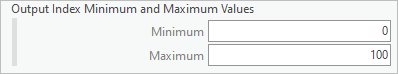 Output Index Minimum and Maximum Values section in the Calculate Composite Index tool pane