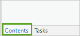 Contents tab at the bottom of the Tasks pane