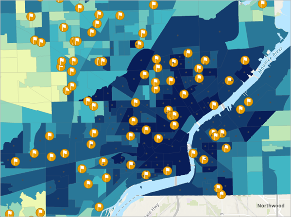 Demand_points layer added to the map