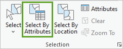 Select By Attributes in the Selection group on the Map tab