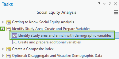 Prepare community asset, condition or outcome data task in the Evaluate Conditions and Actions folder in the Tasks pane