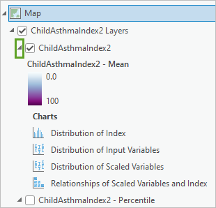 Collapse for the ChildAsthmaIndex2 layer