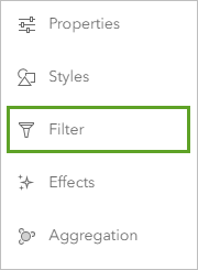 Filter on the Settings toolbar