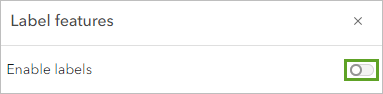 Enable labels turned off in the Label features pane