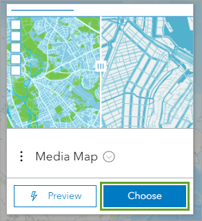 Choose button on the Media Map card
