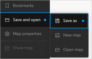 Save and open menu