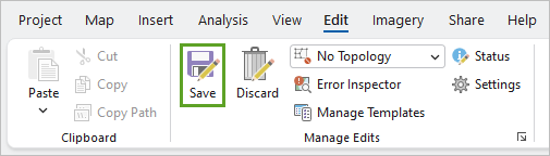 Save button on the Edit tab
