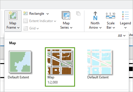 Map in the Map Frame menu