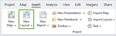 New Layout button on the ribbon