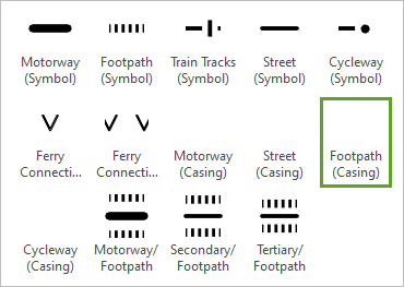 Footpath (Casing) symbol in the Symbology pane gallery
