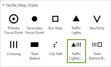 Traffic Lights/Crossing symbol in the Symbology pane gallery
