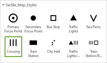 Crossing symbol in the Symbology pane gallery
