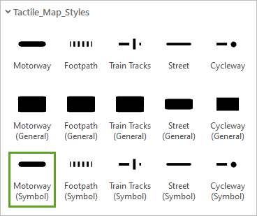 Motorway (Symbol) symbol in the Symbology pane gallery
