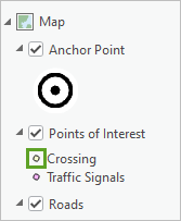 Default Crossing symbol in the Contents pane