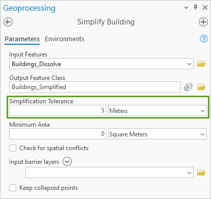 Simplification Tolerance parameter in the Simplify Building tool