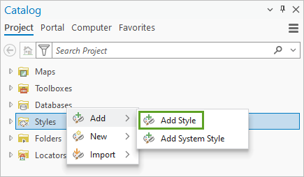 Add Style option in the Styles menu