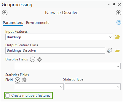 Create multipart features parameter for the Pairwise Dissolve tool