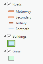 Default Buildings symbol in the Contents pane